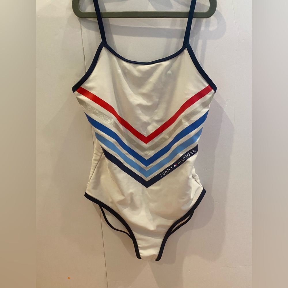 Tommy Hilfiger girls swimsuit, size LG (12/14) gently used.